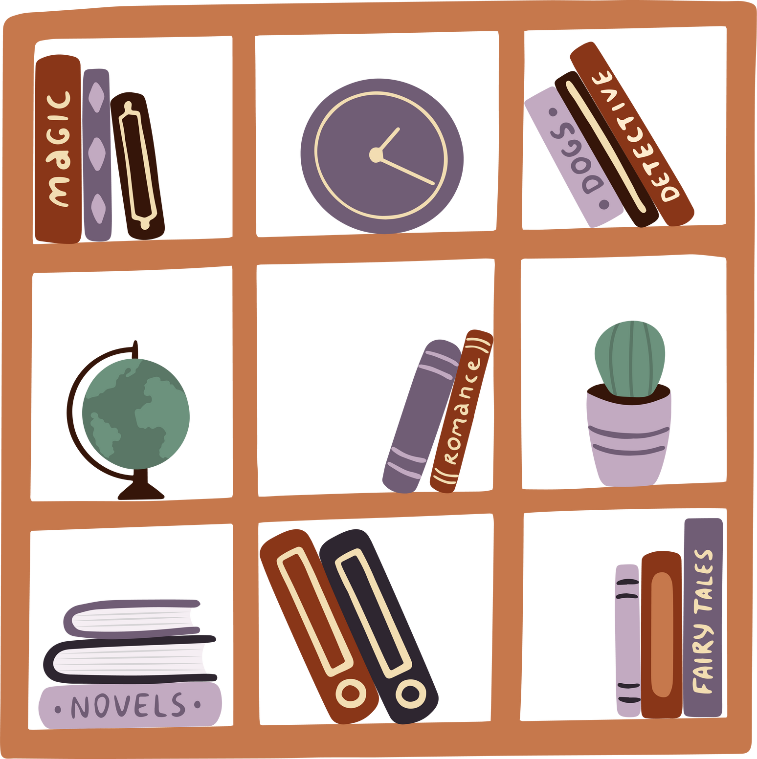 Bookshelf Furniture Illustration